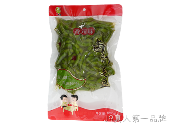 J9真人第一品牌卤汁毛豆香辣味1000g